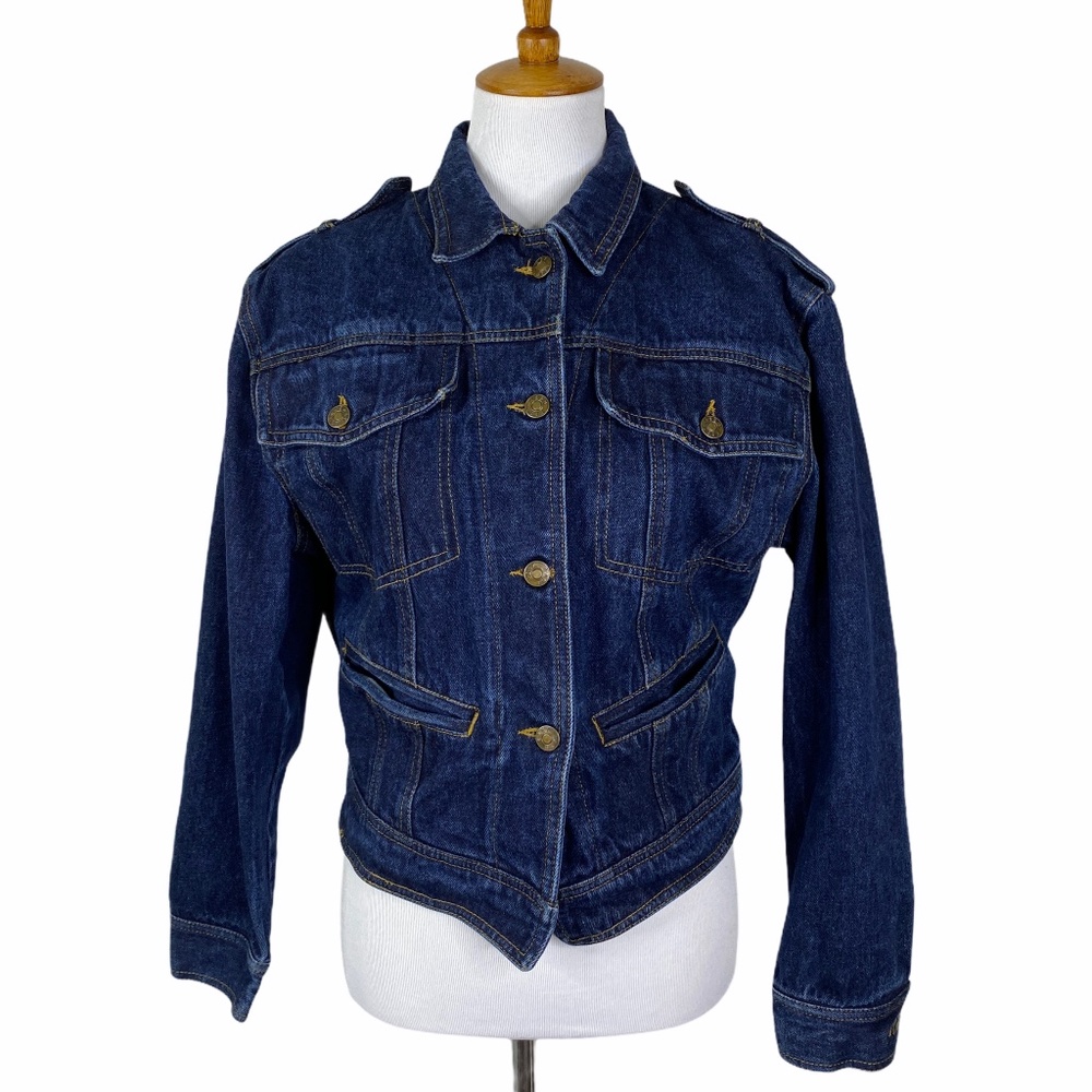 VTG East West Denim Jean Jacket Sz. M Blue Denim